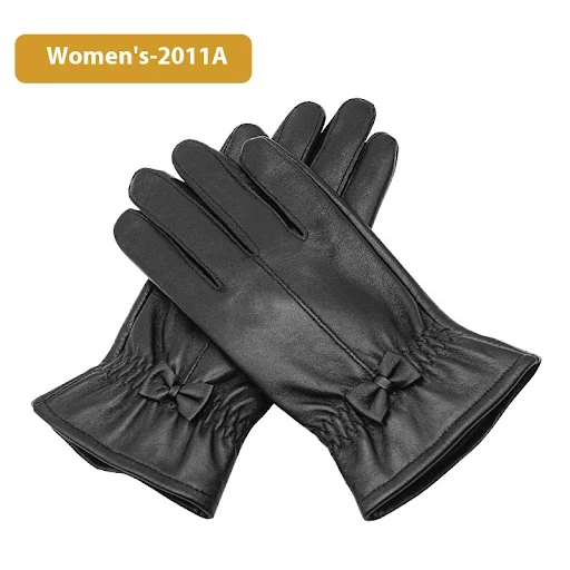 Title 1, Autumn and Winter Womens Leather Gloves Fleece...