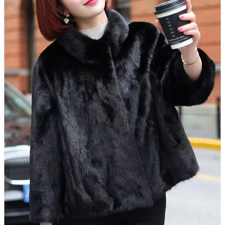 Fashion Casual Stand Collar Thickened Warm Mink Fur Short Coat offers cozy warmth and stylish flair. Perfect for winter, — photo 13