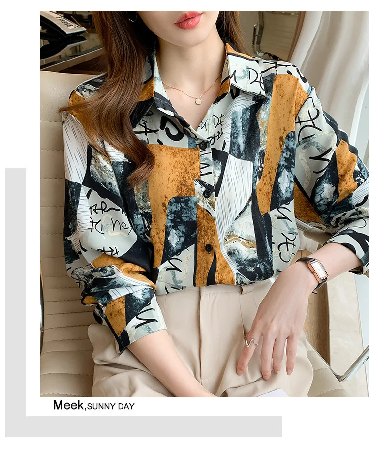 Title 1, Womens Printed Long-sleeved Shirt Loose Design...