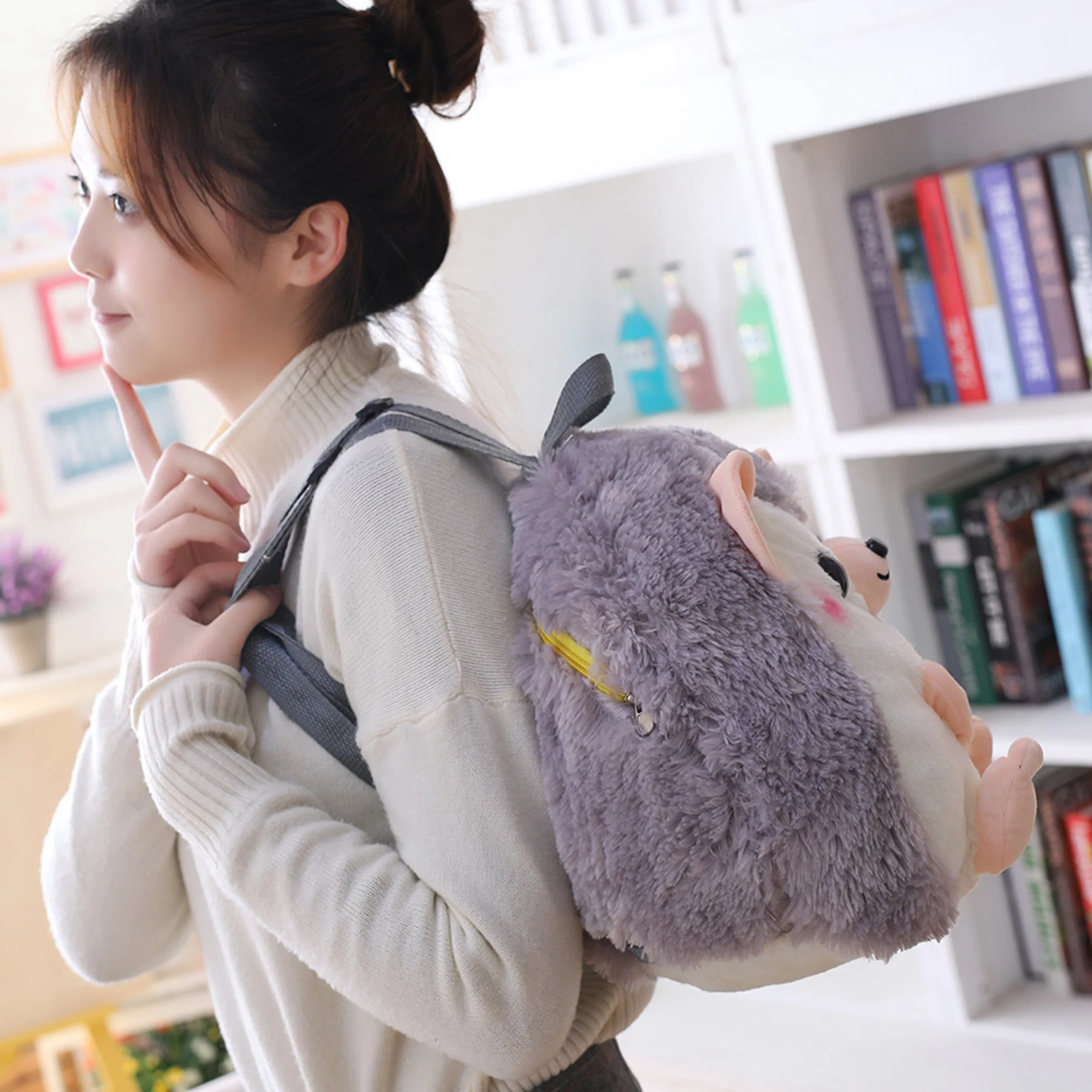 Title 3, New Cute Cartoon Hedgehog Schoolbag Student Plu...