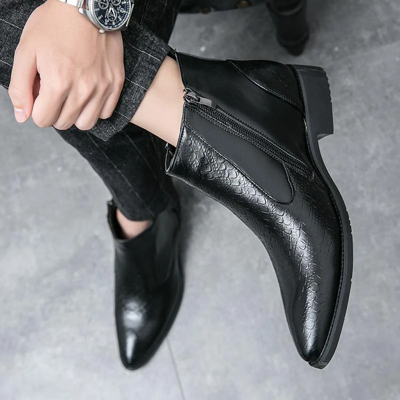 Title 4, Large Size Mens British Pointed Leather Boots ...