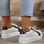 Sapatilhas Femininas Novas com Cadarço para Caminhada Esportiva Skate Sapatos Retrô Moda Casual Conforto e Estilo — foto 7