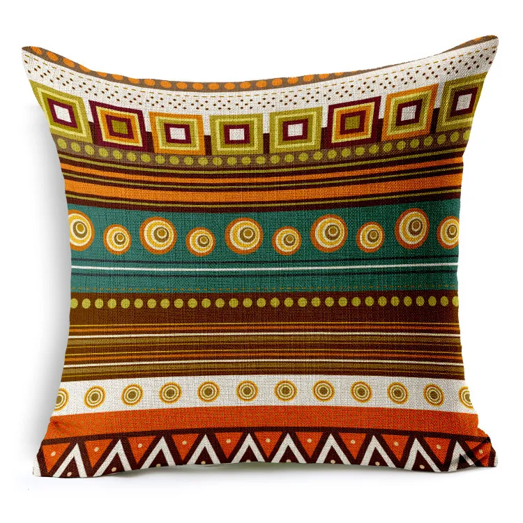 Almofada macia para sofá, carro, com listras étnicas africanas, linho, algodão, cânhamo, estilo boêmio, ideal para conforto e decoração. — foto 1
