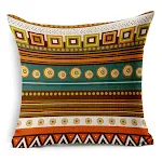 Almofada macia para sofá, carro, com listras étnicas africanas, linho, algodão, cânhamo, estilo boêmio, ideal para conforto e decoração. — foto 1