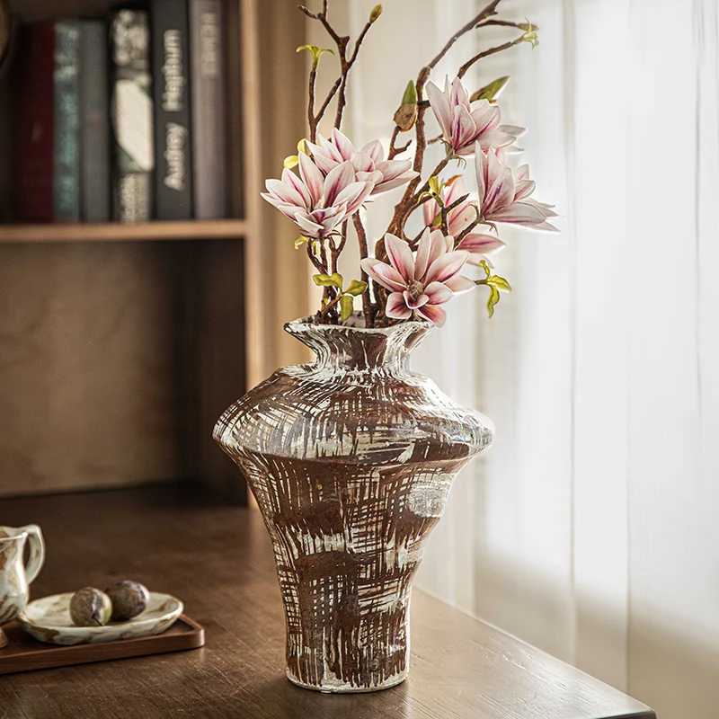 Title 1, Handmade Retro Stoneware Flower Vase, a unique ...
