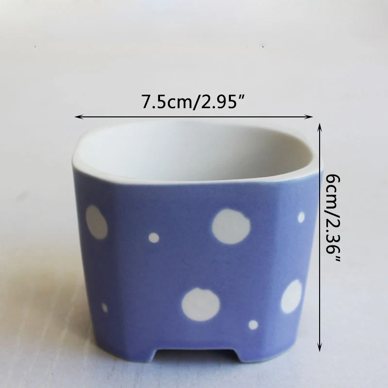 Japanese Simple Square Hand-painted Succulent Flower Pot adds zen elegance to your home. Perfect for succulents and smal — photo 6