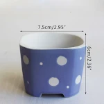 Japanese Simple Square Hand-painted Succulent Flower Pot adds zen elegance to your home. Perfect for succulents and smal — photo 6