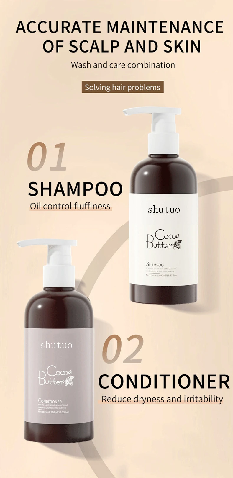 Title 1, Cacaoboter shampoo en conditioner tegen roos vo...