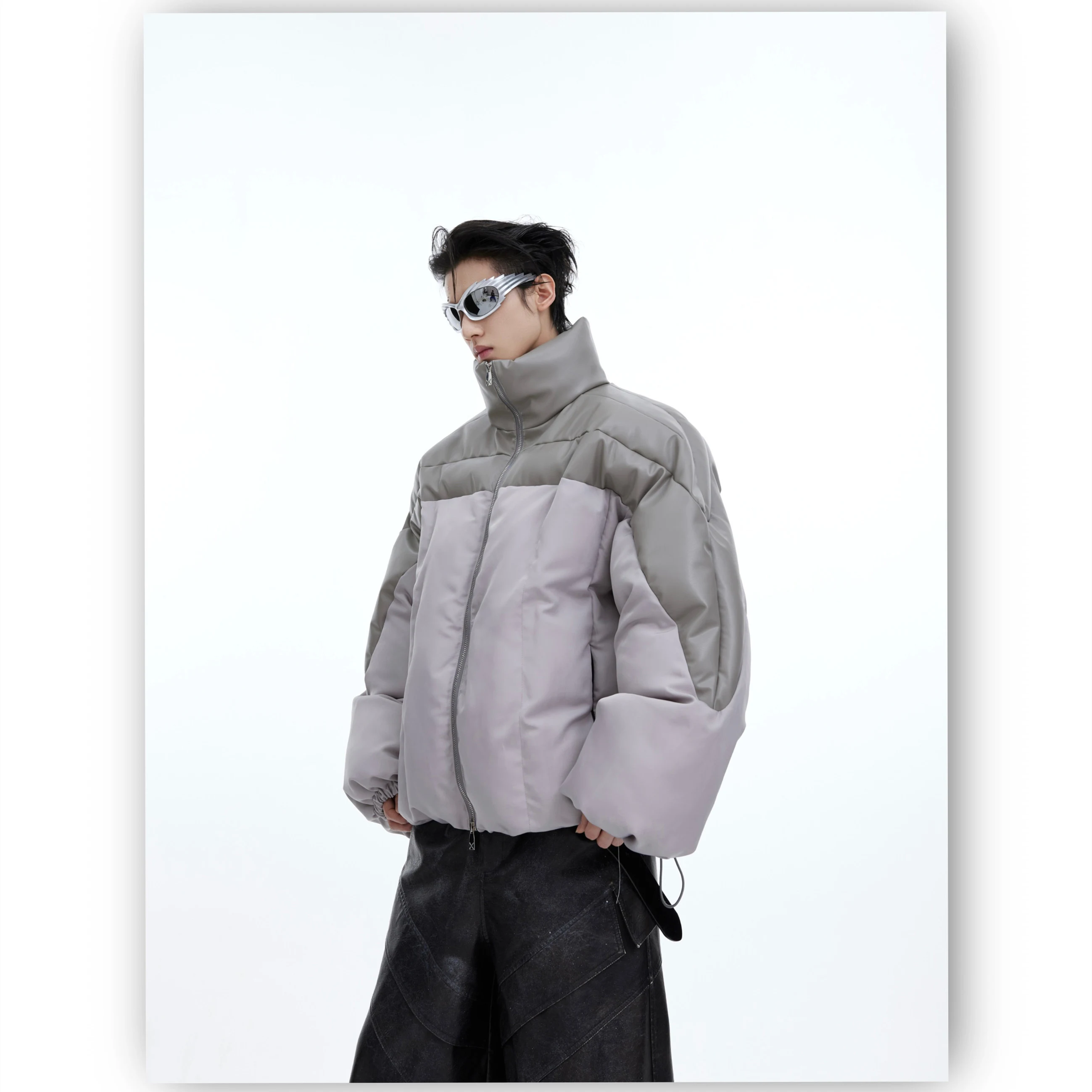 Title 8, Giacca in cotone con design a giuntura tridimen...
