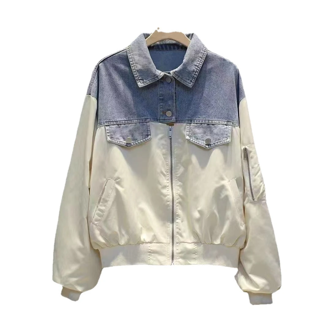 Title 2, Womens Stitching Long Sleeved Denim Jacket Clo...