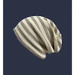 Female Autumn And Winter Warm Black And White Striped Pile Hat — photo 2