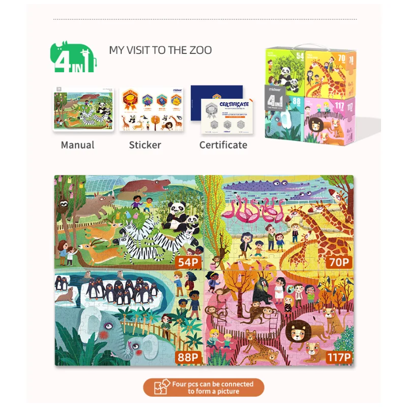 Title 4, Four-in-One Puzzle Educational Toy Gift Set Pro...