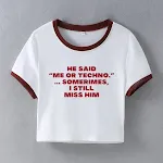 Hipster Letter Printing Hot Girl Slim Fit Short Short Sleeve T-shirt — photo 9