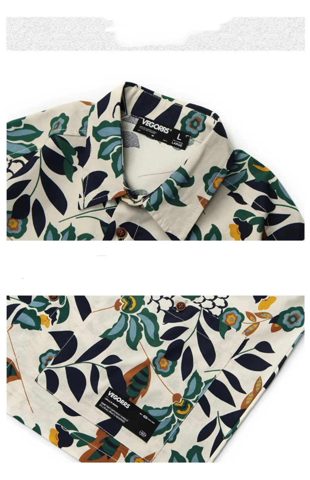 Tide Brand Retro Floral Full Print Short-sleeved Shirt for Men and Women, stylish and comfortable, perfect for a relaxed — photo 2