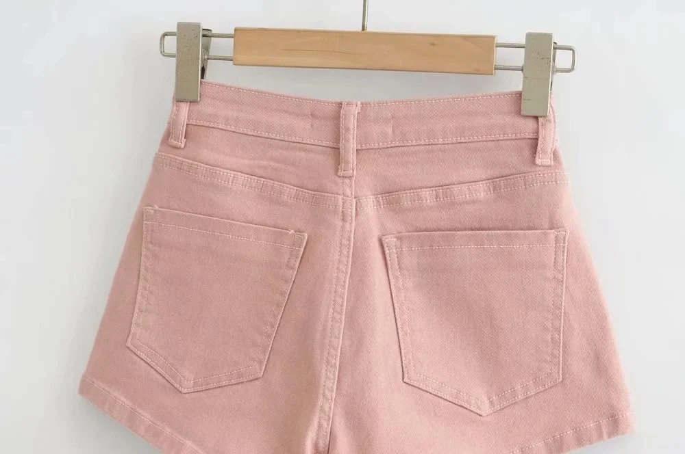 Title 9, Shorts jeans básicos A-line de cintura alta, co...