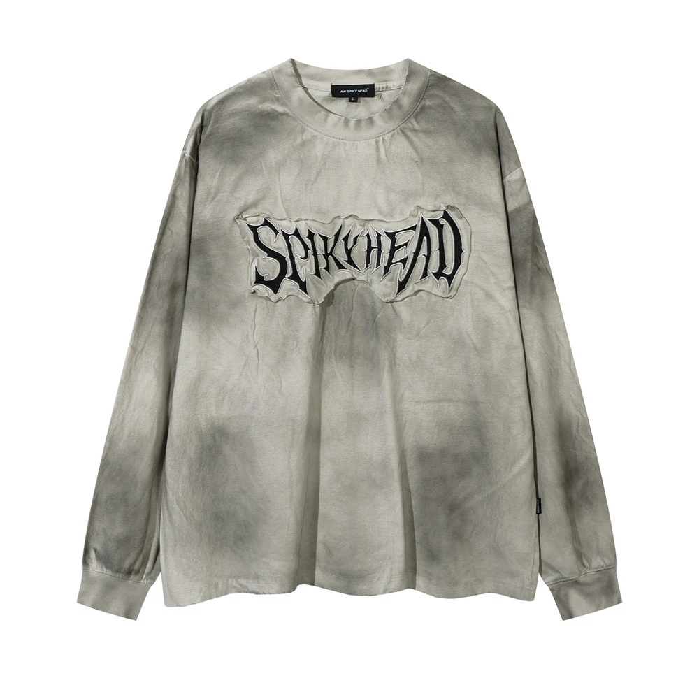 Title 6, Heren T-shirt met Lange Mouwen Geborduurde Donk...