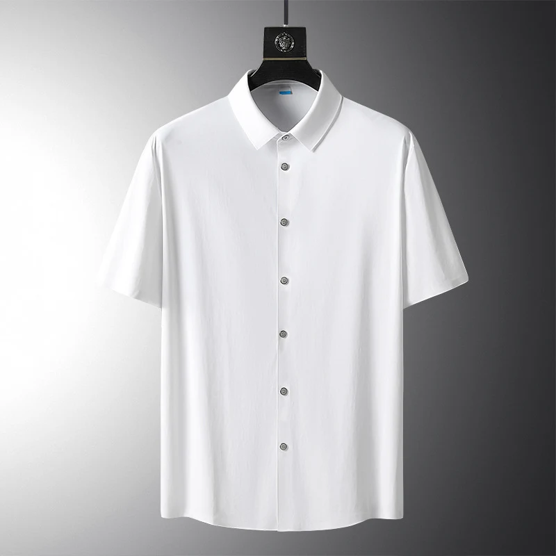Men's High-grade Ice Silk Short Sleeve Shirt with Premium Stretch. Experience ultimate comfort, breathability, and a per — photo 6