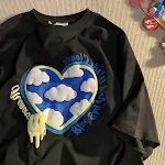 Camiseta feminina de manga curta no estilo Hong Kong — foto 5