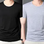T-shirt da uomo a maniche corte in modal di seta ghiacciata e cotone, morbido e traspirante, perfetto per l'estate, per un comfort fresco. — foto 3