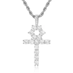 Colar pingente de cruz hip hop com micro zircônia, acessório moderno e brilhante. Perfeito para homens e mulheres que amam estilo. — foto 3