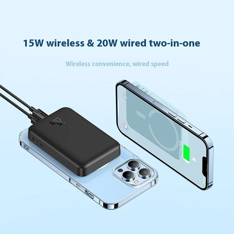 Magnetic Mini Wireless Fast Charging Mobile Power Supply 2-in-1 10000mAh Strong Adsorption 20W Portable Charger. — photo 8
