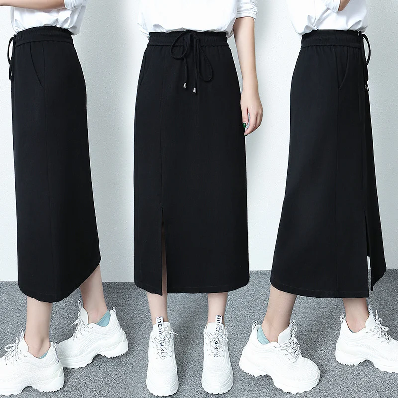 Title 4, Womens half skirt new slit comfortable high wa...