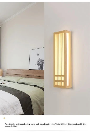 Title 1, Solid Wood Bedroom Bedside Hotel Wall Lamp Aisl...