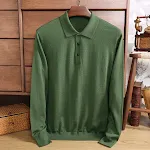 Men's Ultra-Fine Worsted Wool Polo Shirt Long-sleeved Lapel Knitwear Luxurious comfort and style for everyday wear — photo 2