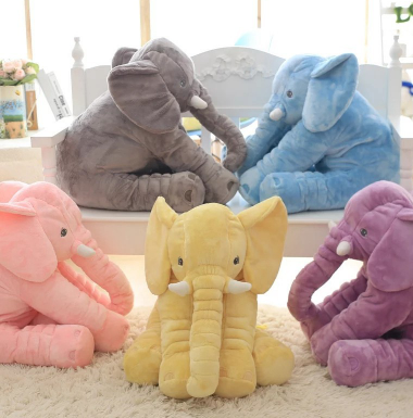 Travesseiro de boneca elefante para bebê, conforto e sono. Pelúcia macia para abraçar, perfeita para a hora de dormir e acalmar o seu filho. — foto 58