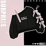 Loli-Pullover mit Off-Shoulder-Design und Schleife, stilvoll und bequem. Der perfekte Casual-Chic-Look für Sie. — foto 2