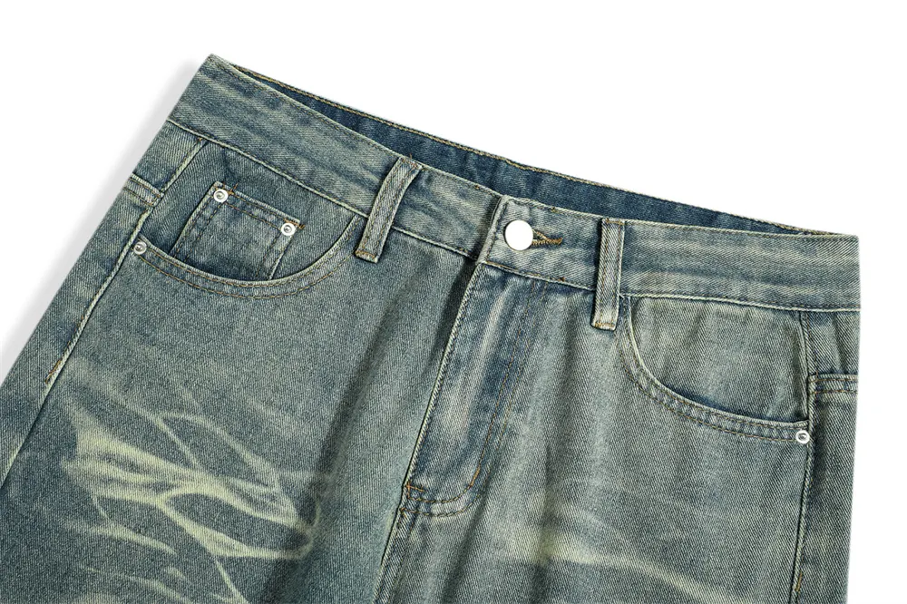 Distressed Raw Edge Denim Jeans voor heren. Stoere, casual look. Robuuste denim, afgewerkt met rafelranden voor een unieke uitstraling. — foto 5