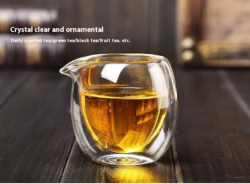 Title 6, Double Layer Glass Tea Serving Pot with Fair Mu...