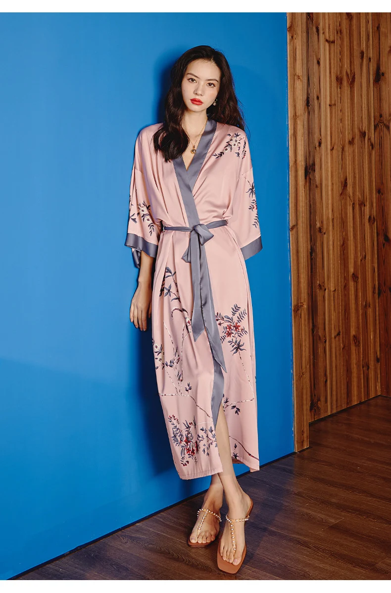 Title 8, Spring and Autumn Long-sleeved Satin Ice Silk C...