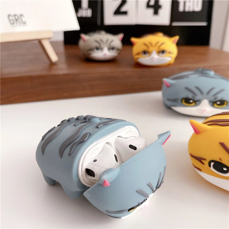 Title 6, Apple compatible cat silicone earphone shell. P...