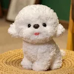 Pelúcia Bichon Frise Fofo com Língua de Fora Simulação. Um Abraço de Fofura e Diversão, Perfeito para Aconchegar e Sorrir. — foto 2