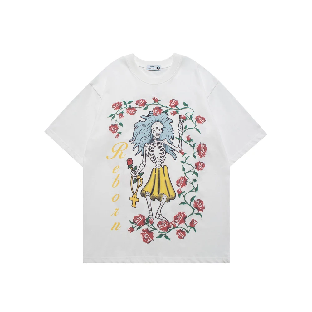 Title 2, Camiseta de manga curta com estampa de caveira ...