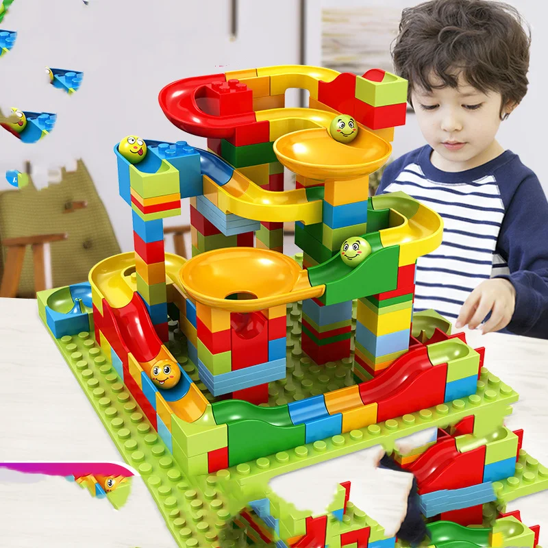 Race Run DIY Small Block Compatible City Building Blocks. Funnel Slide for hours of creative play and building fun. — photo 1