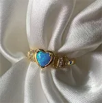 Anel de moda feminino com opala e zircônia Joia deslumbrante para mulheres Elegância e brilho em cada detalhe Design sofisticado. — foto 9