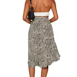 Saia com estampa de zebra e costura rabo de andorinha, elegante e versátil. Ideal para um look moderno e sofisticado, perfeita para qualquer ocasião e estilo. — foto 1