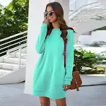 Women's Round Neck Long Sleeve Dress Sweater, offering comfort and style for any occasion, perfect for everyday wear or — photo 2