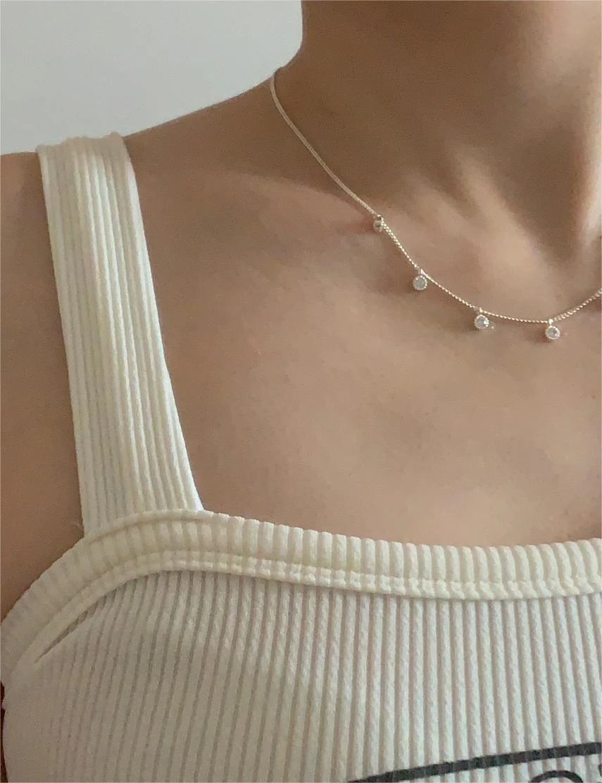 Colar de prata esterlina 925 estilo coreano com zircônia e diamantes completos, um toque de brilho e sofisticação para você — foto 7