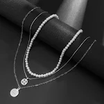 Colar masculino com pingente multinível de pérolas sintéticas Um acessório elegante para homens que buscam sofisticação e um toque de classe no visual. — foto 2