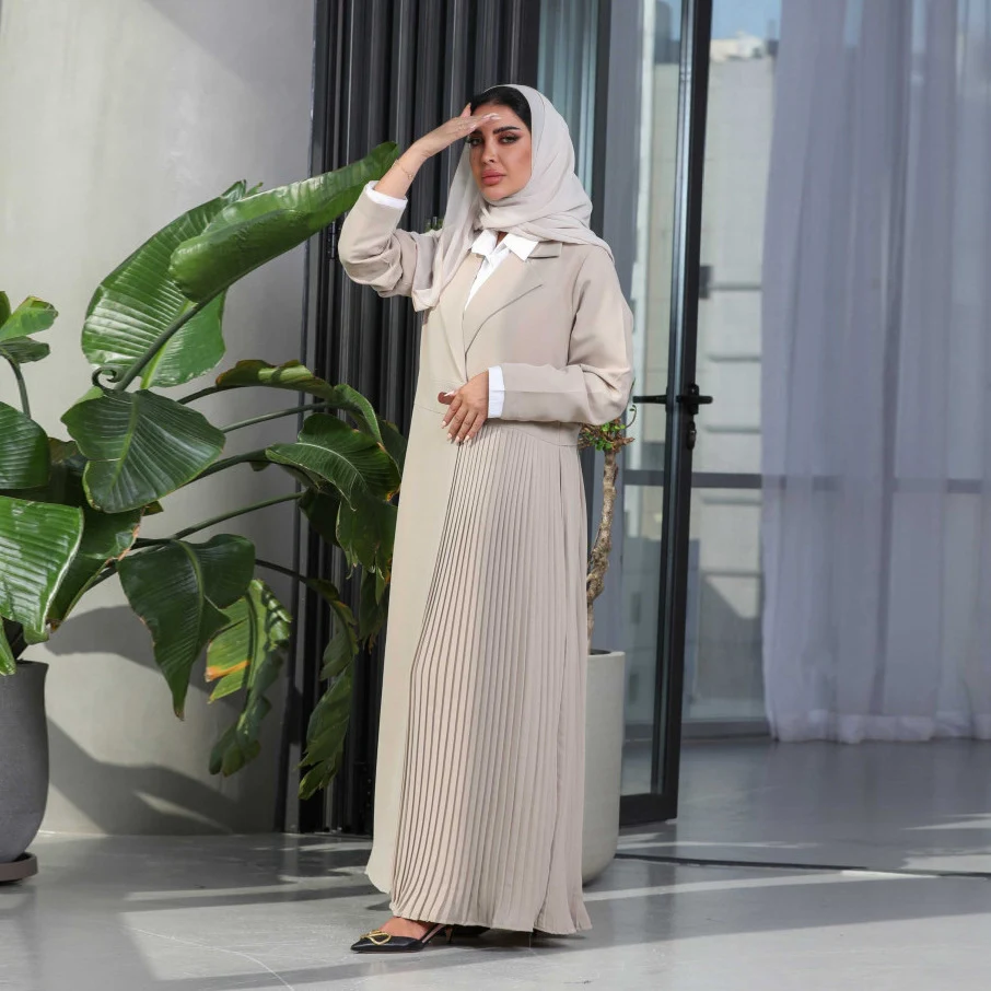 Title 25, Cardigan Robe Pleated Pleated Coat Muslim Arab ...