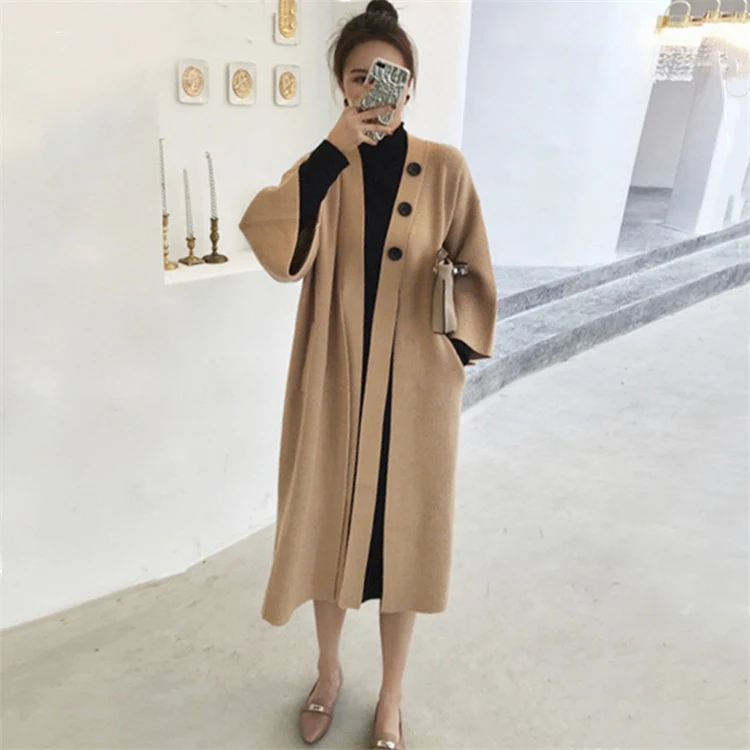 Title 12, Temperament All-match Loose and Thin Knitted Ca...