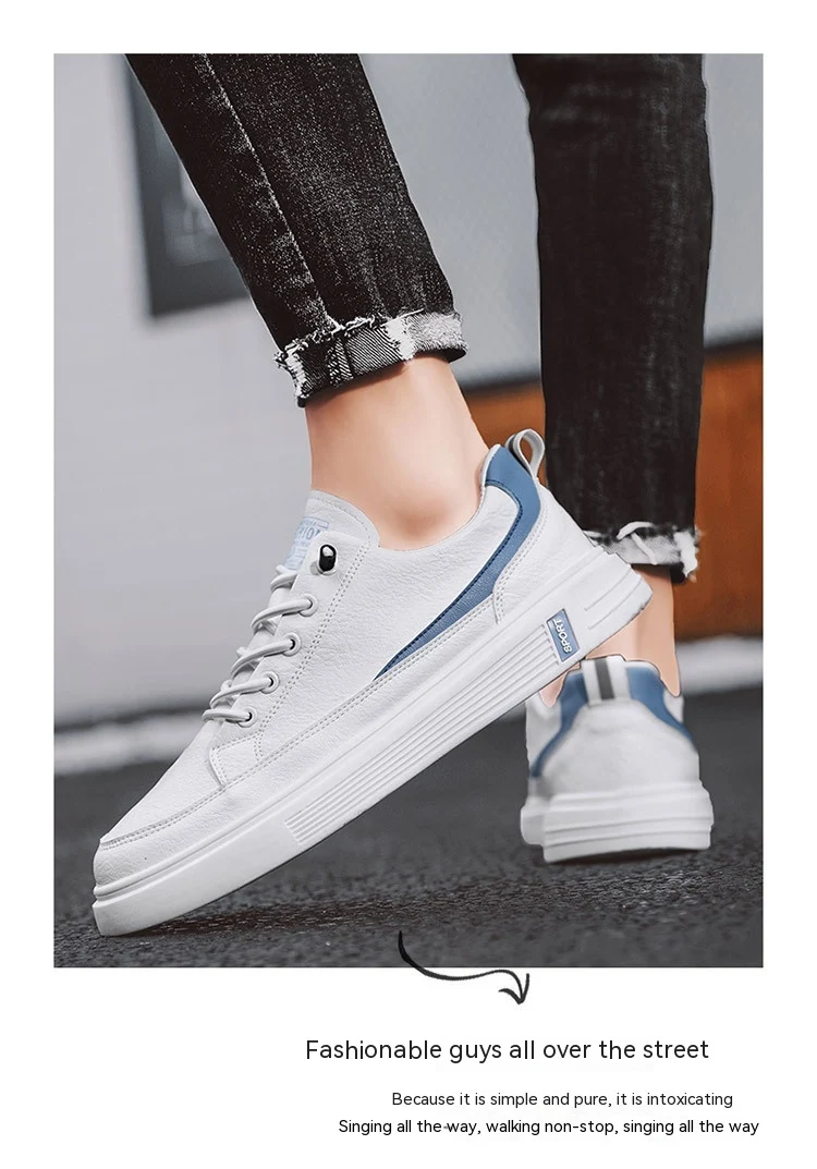 Title 11, Mens Spring And Autumn Leather Casual Sneakers...