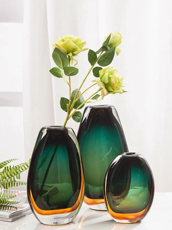 Title 6, Colored Glass Vase Decoration Creative Simple M...