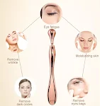 Bastão aplicador de creme para os olhos com rolo e espátula de metal, massageador facial, reduz inchaço e olheiras, metal M. — foto 14