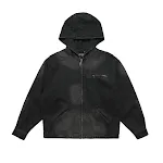 Jaqueta Jeans com Capuz Masculina Primavera Outono High Street Design Manga Pregueada Zíper. Moda Funcional e Moderna. — foto 24