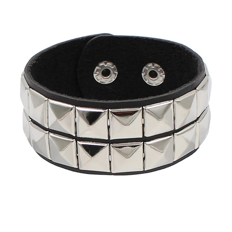 Pulseira de rebite para casal, pulseira de couro, design moderno e elegante. Presente ideal para celebrar o amor e a união. — foto 10