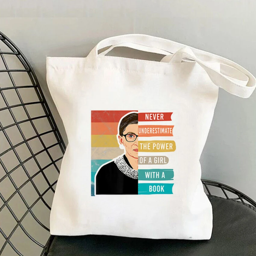 Bolsa de lona Judge Feminist Ginsburg para estudantes, perfeita para livros, laptop e materiais. Leve seu apoio com você. — foto 5